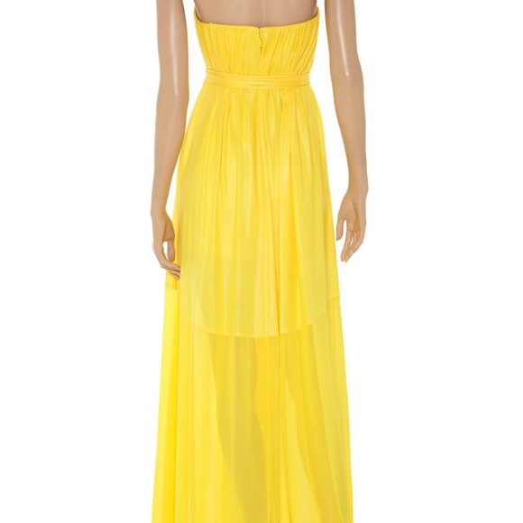 BCBG Chiffon and Silk Yellow Maxi - Picture 2 of 3